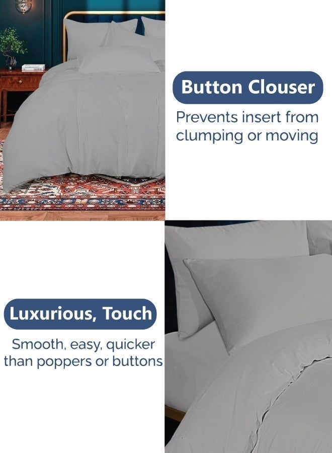 Siesta Zen Microfiber Duvet Cover Set (1 Cover + 2 Pillowcases) – Ultra Soft, Wrinkle-Resistant, Breathable & Lightweight –  Button Closure – Machine Washable Bedding Set - Image 4